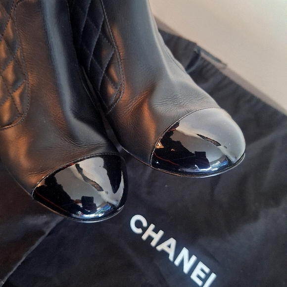 CHANEL Quilted Lambkskin Booties - Picture 8 of 16